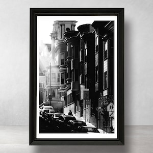 San Francisco Photography Print,Shadow Photo,Printable Wall Art,San Photography,Large Poster,Wall Decor,Black and White,2x3,Digital Download