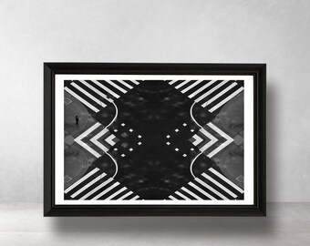 Abstracte straatfotografie print, afdrukbare Muur Kunst, Straat fotografie, grote poster, Muur Decor, Zwart en Wit, 2x3, Digitale Download