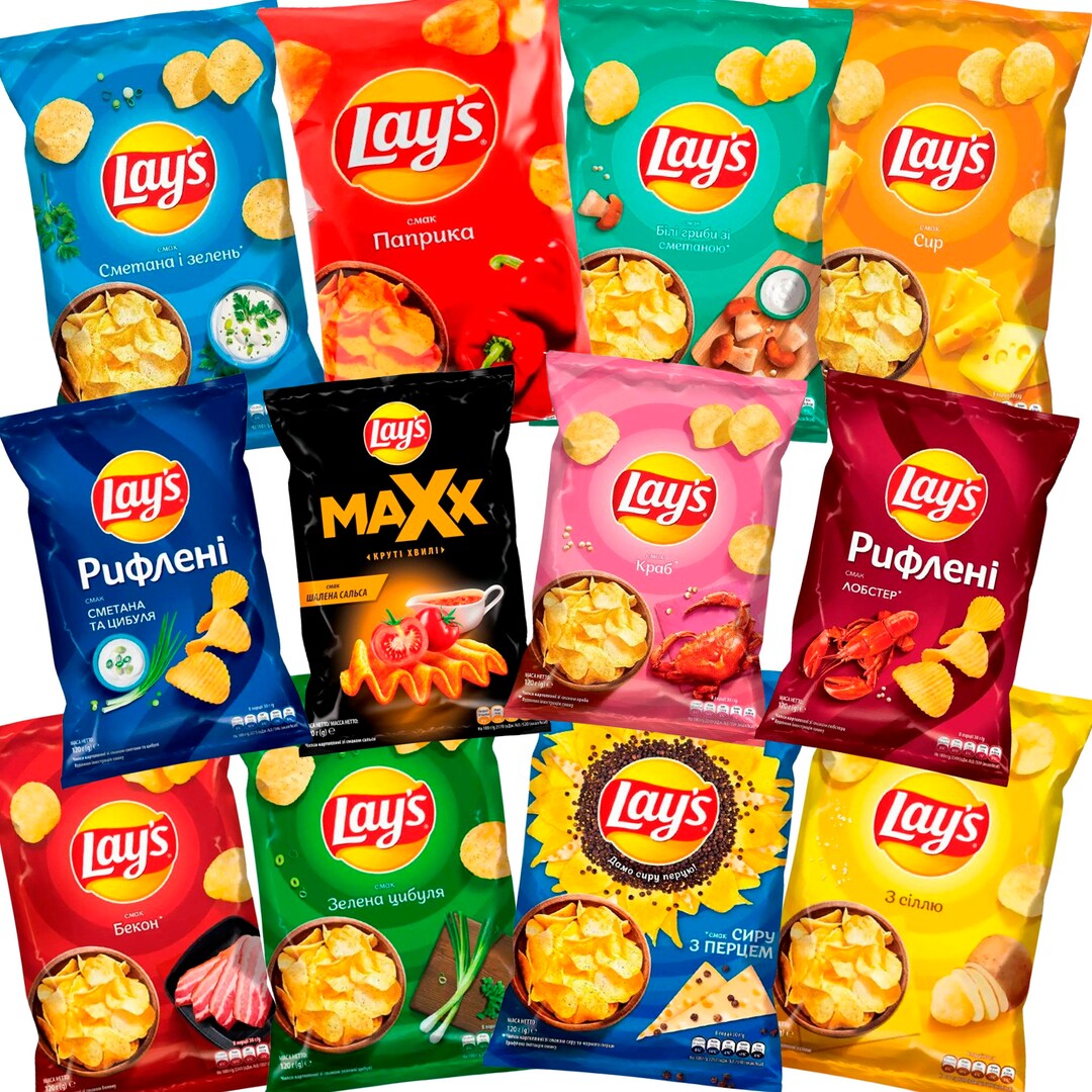 Lay s Potato Chips With 12 Different Flavors 120 G Lays Ukrainian Lay s Potato Chips With 12 Different Flavors 120 G Lays Ukrainian