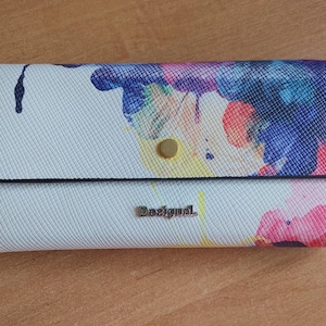Carteira Floral Colorida com Vários Compartimentos – Carteira de Verão Desigual – Bolsa Feminina Brilhante – Presente para Ela