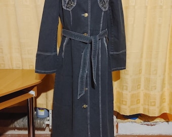 Robe Wintoser vintage cardigan en jean bouton taille 13 VTG manteau chaud en jean pour femme veste vintage bouton en jean