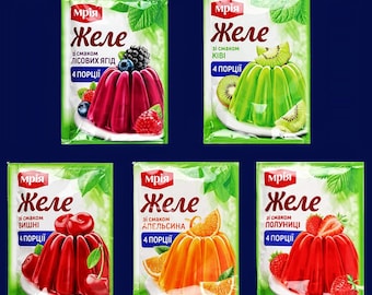 Dry Jelly Powder Puddings Dessert Mixes Jellies for Home Cooking Assorted Flavor 5 pcs x 78 g