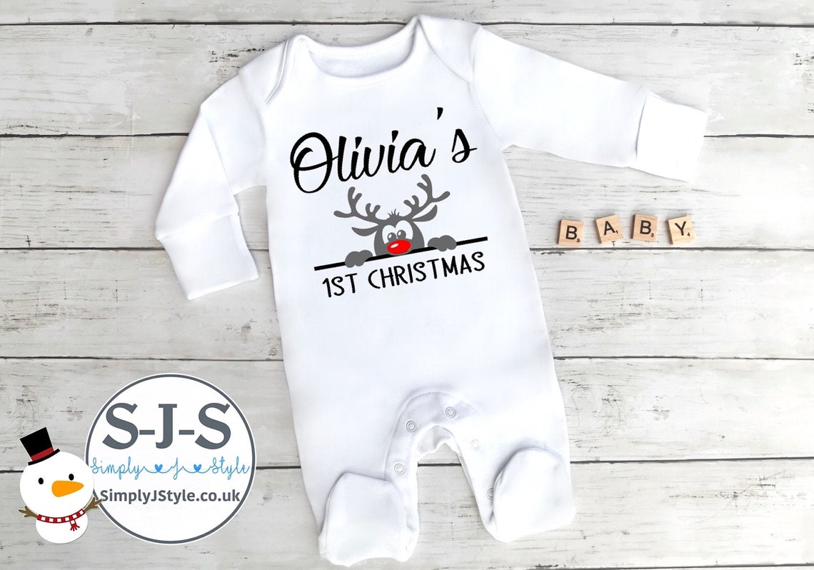 Baby's first christmas romper Clearance