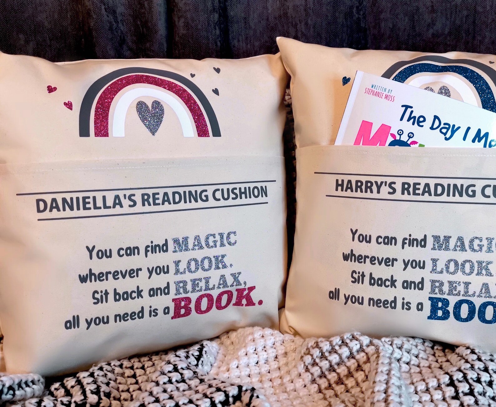 Personalised Reading Book Cushion Custom Cushion Cover Etsy UK
