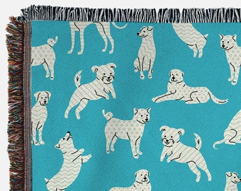 Dog Throw Blanket, Gift for Dog Lover, Gift for her, Dogs Blanket, Woven Blanket, Dog Mom Gift, Couch Blanket, Bed Blanket, Dogs Decor