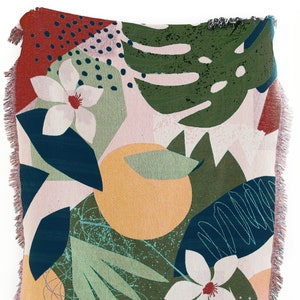 Botanical Blanket: Throw Blanket, Boho Gifts for Women, Boho Decor, Bed Blanket, Boho Home Decor, Abstract Blanket, Floral blanket