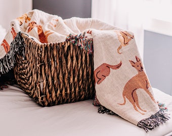 Dog Throw Blanket, Gift for Dog Lover, Kids Throw Blanket, Gift for her, Dogs Blanket, Woven Blanket, Dog Mom Gift, Bed Blanket, Dogs Decor