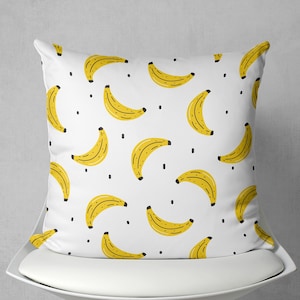 Bananas throw pillow, Yellow Throw Pillow, Fruit Pillow, yellow home decor, bananas home decor