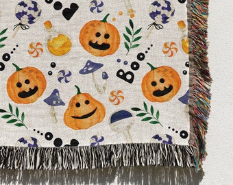 Pumpkin Blanket: Halloween Blanket, Fall Decor, Halloween Throw, Halloween Decor, Pumpkin throw, Woven Throw Blanket, Halloween Pumpkins