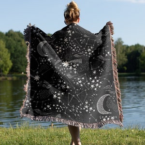Stars Blanket, Constellation gift, Boho gift, Boho Decor, Astrology Gift, Zodiac Gift, Boho Blanket, Stars gift, boho sofa throw blanket