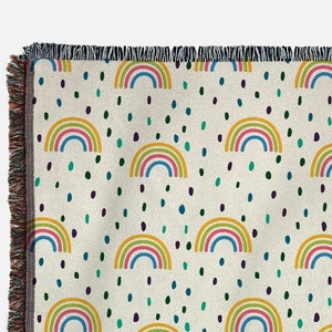 Rainbow Throw Blanket, Rainbow Blanket, Woven Blanket, Woven Tapestry, Couch Blanket, Bed Blanket, Rainbow Decor