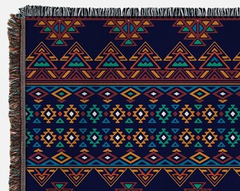 Aztec Woven Throw Blanket: Southwestern Home Decor