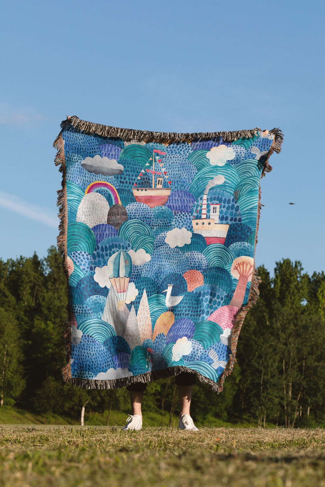Boat Ships Blanket Ocean Blanket Cute Kids Throw Blanket Etsy