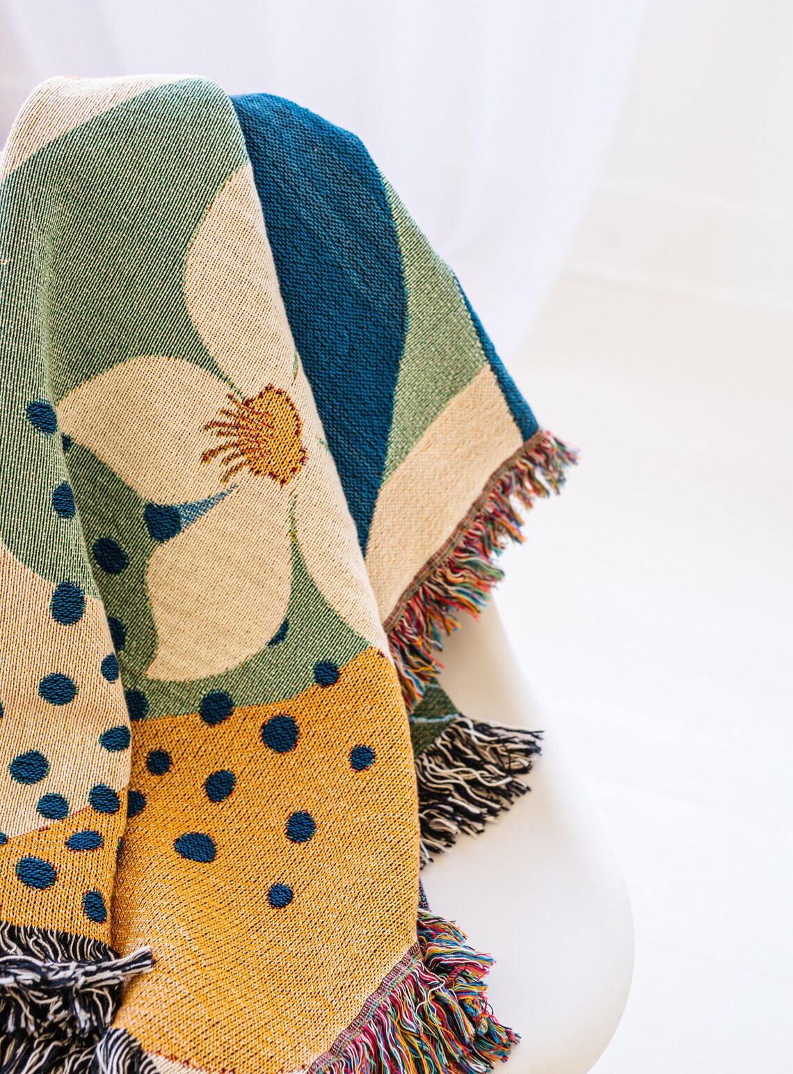 Boho Woven Blanket Floral Woven Blanket Boho Gifts for Etsy