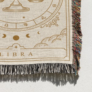 Zodiac Blanket: Horoscope Astrology Gift, Constellation gift, Zodiac Gift, Horoscope Gifts, Libra, Leo, Cancer, Taurus, Sagittarius, Boho Natural