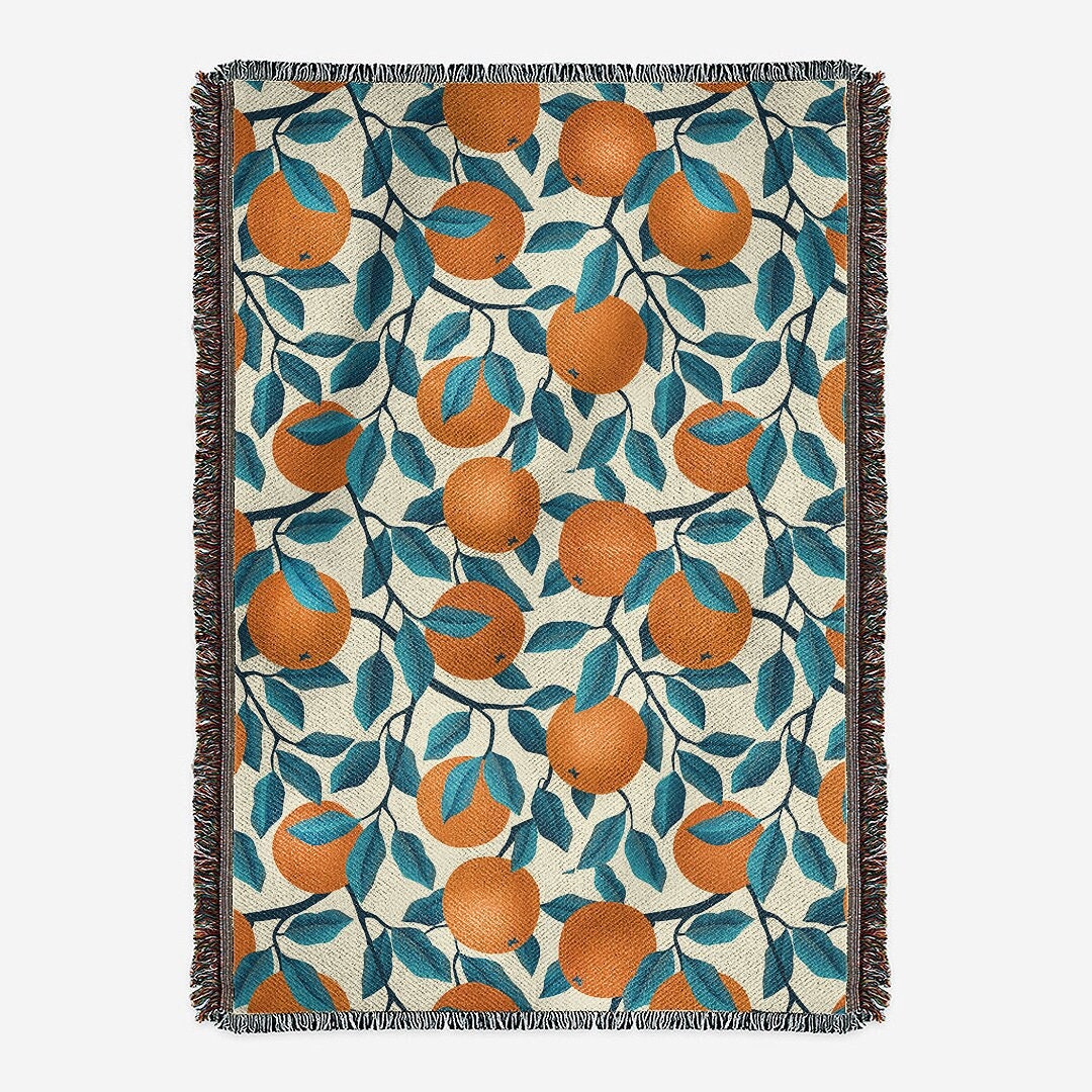 Orange Throw Blanket Orange Home Decor, Woven Throw Blanket, Couch Blanket, Bed Blanket, Orange