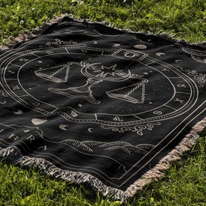 Zodiac Blanket: Horoscope Astrology Gift, Constellation gift, Zodiac Gift, Horoscope Gifts, Libra, Leo, Cancer, Taurus, Sagittarius, Boho image 4