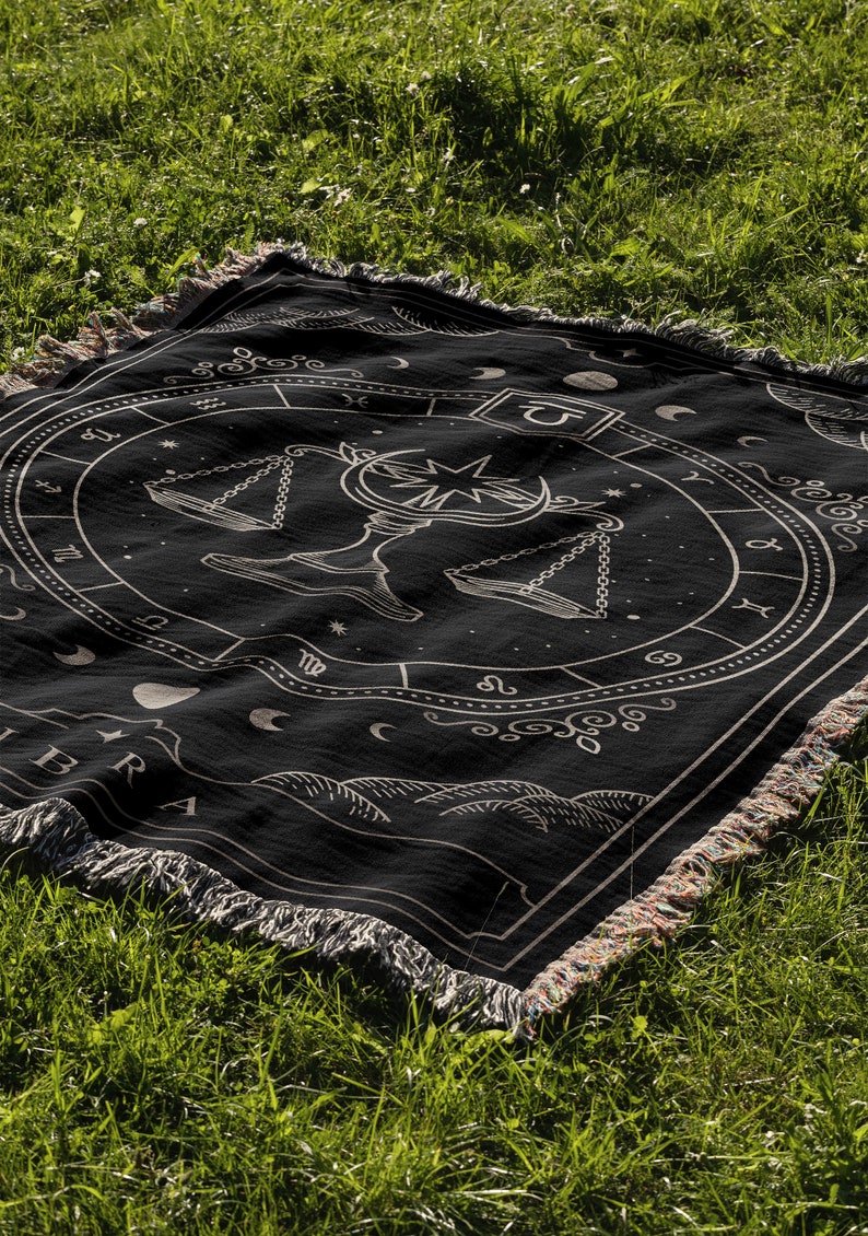 Zodiac Blanket: Horoscope Astrology Gift, Constellation gift, Zodiac Gift, Horoscope Gifts, Libra, Leo, Cancer, Taurus, Sagittarius, Boho image 4