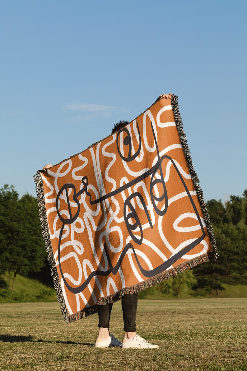 Picasso Faces Blanket Abstract Art Blanket Jacquard Woven Etsy