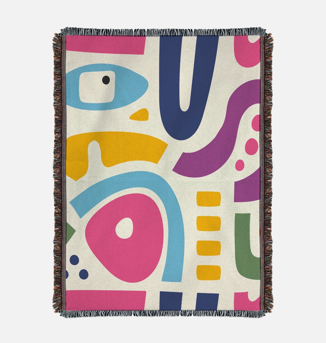 Modern Art Blanket Multicolor Art Blanket, 100 Cotton, Modern Art