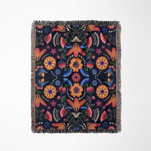 Throw Blanket Boho: Woven Throw Blanket, Retro Decor, Hippie Blanket ...