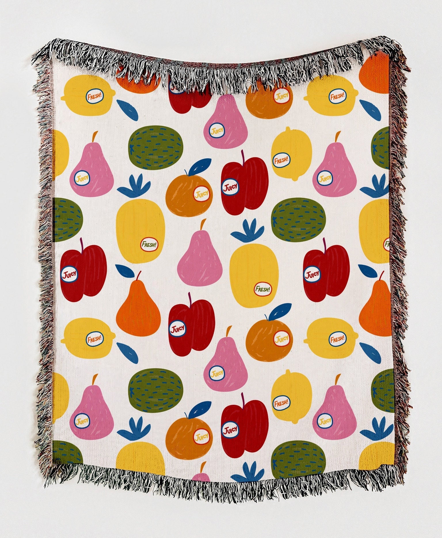 Fruit Throw Blanket Blankets and Throws Woven Blanket Fruit Etsy