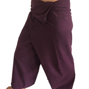 100% Cotton Plain Thai Massage Trousers / Wrap Around Fisherman Pants