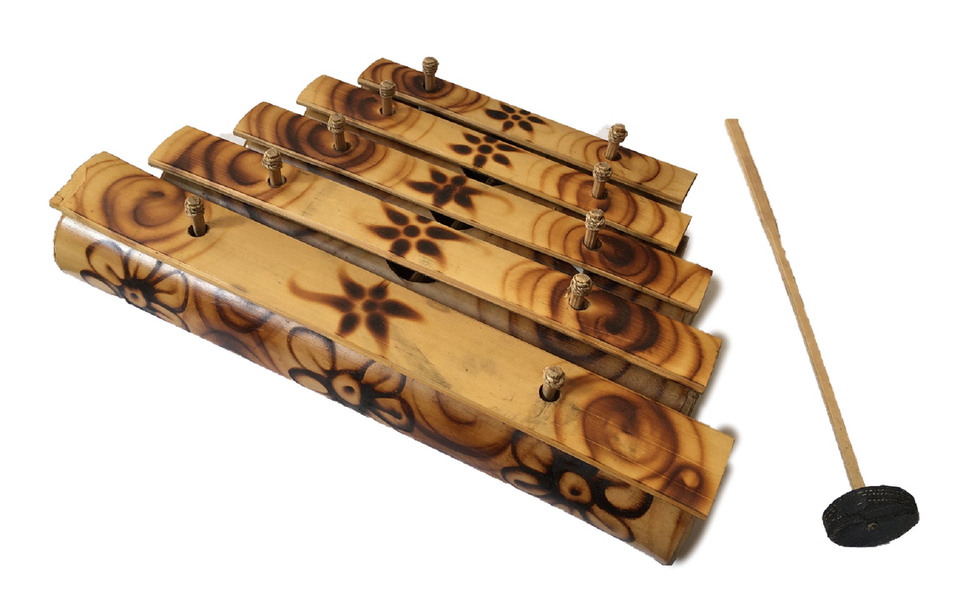 Hand Made Bamboo Xylophone Percussion with Beating Stick 3 Etsy