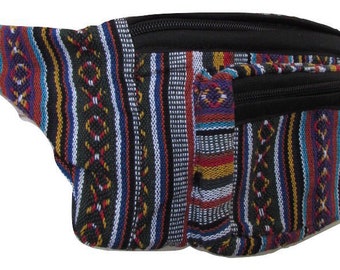 100% Cotton Bum Bag / Utility Belt with Aztec / Gheri Stripe Design