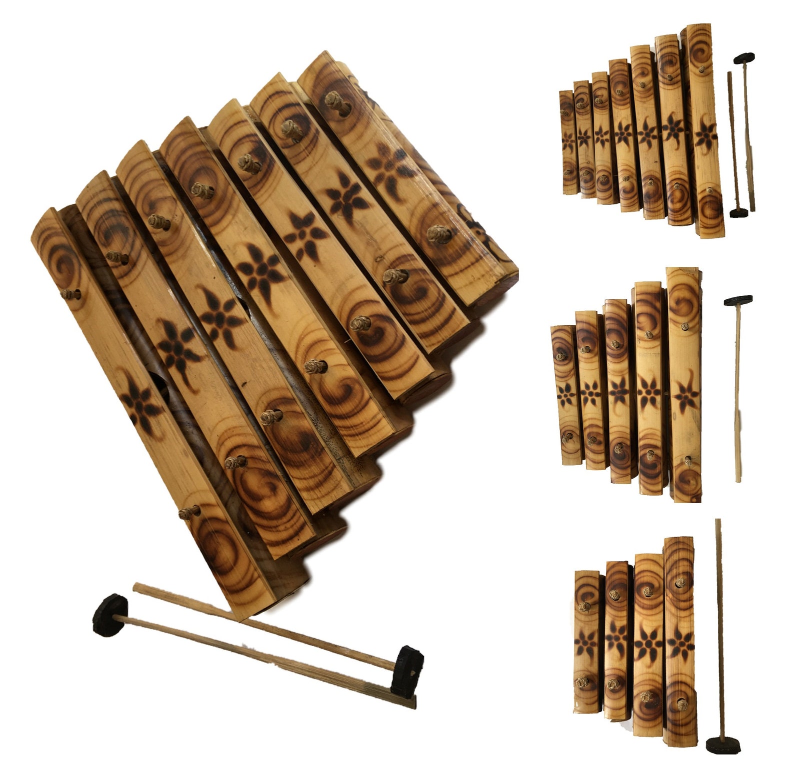Hand Made Bamboo Xylophone Percussion with Beating Stick 3 Etsy