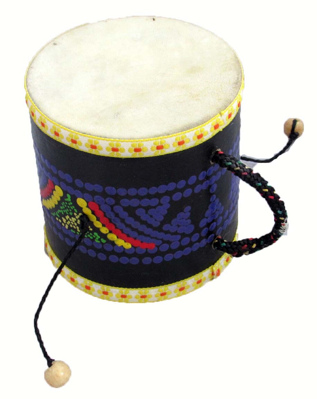 Small Hand Held Monkey Drum Instrument With Hand Painted Etsy UK