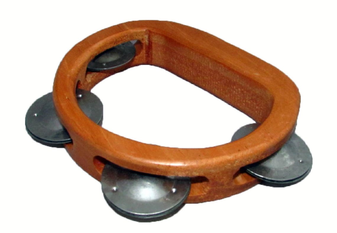 Hand Made Wooden Tambourine Shaker Available in 2 Sizes Etsy