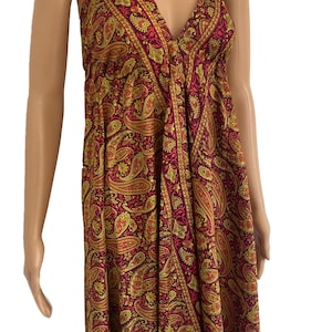 Short Silky Halter Neck Dress with Colourful Floral Patterns