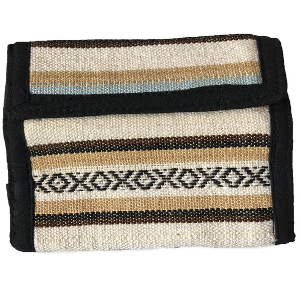 100% Cotton Stripe Aztec Wallet With Card Coin Note Section
