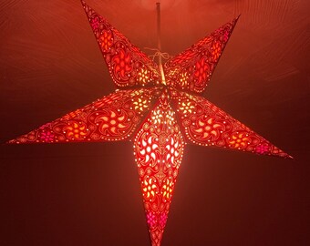 Decorative Paper Star Lampshade Light Hanging Lamp Festive Christmas Lantern