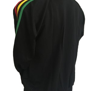 Rasta Stripe Zip Up Track Jacket with Lion Motif image 3