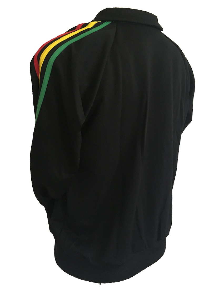 Rasta Stripe Zip Up Track Jacket with Lion Motif image 3