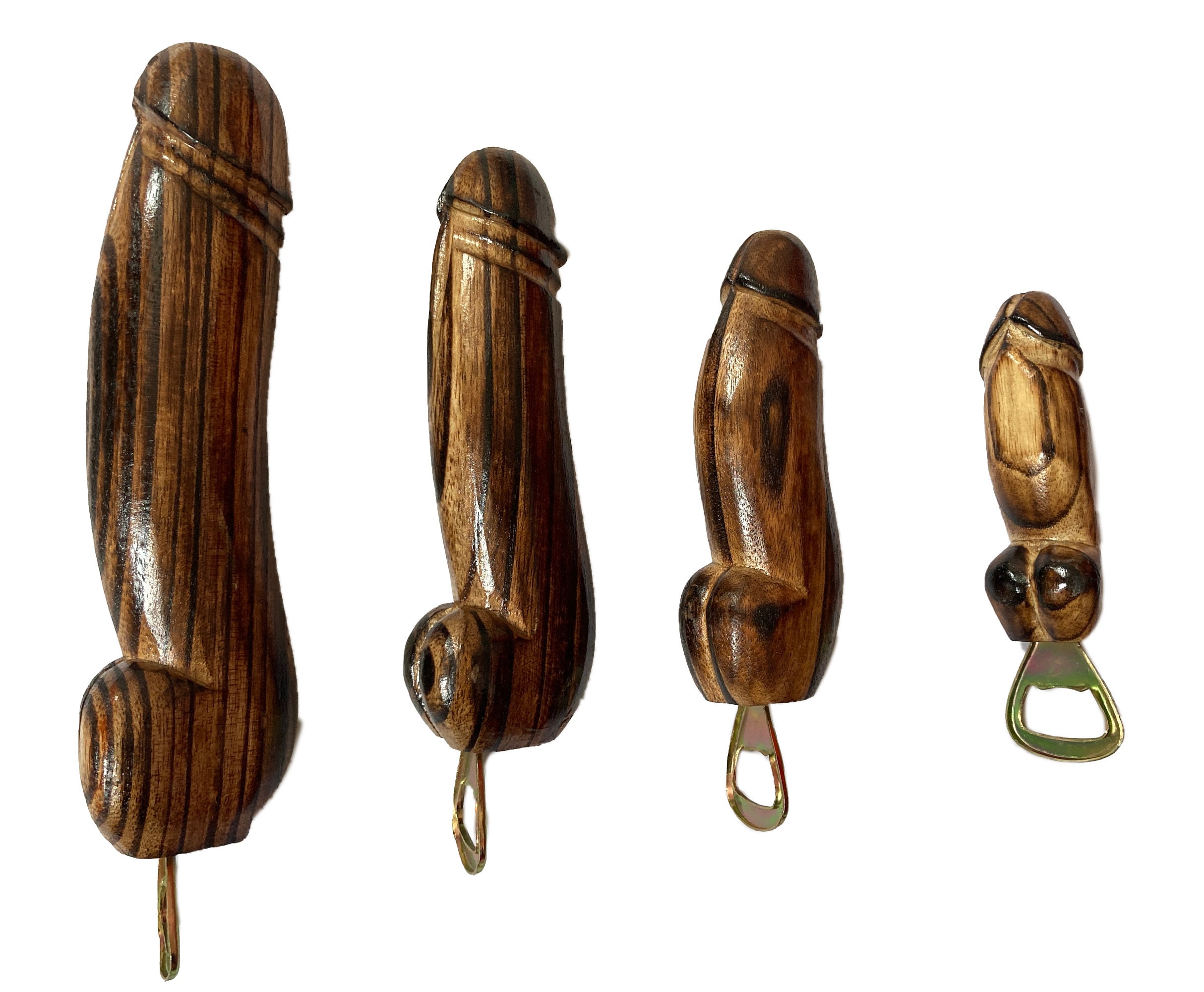 18 MATURE Penis Bottle Opener / Floral Wooden Penis / Hand Painted Penis /  Wood Carving -  Israel