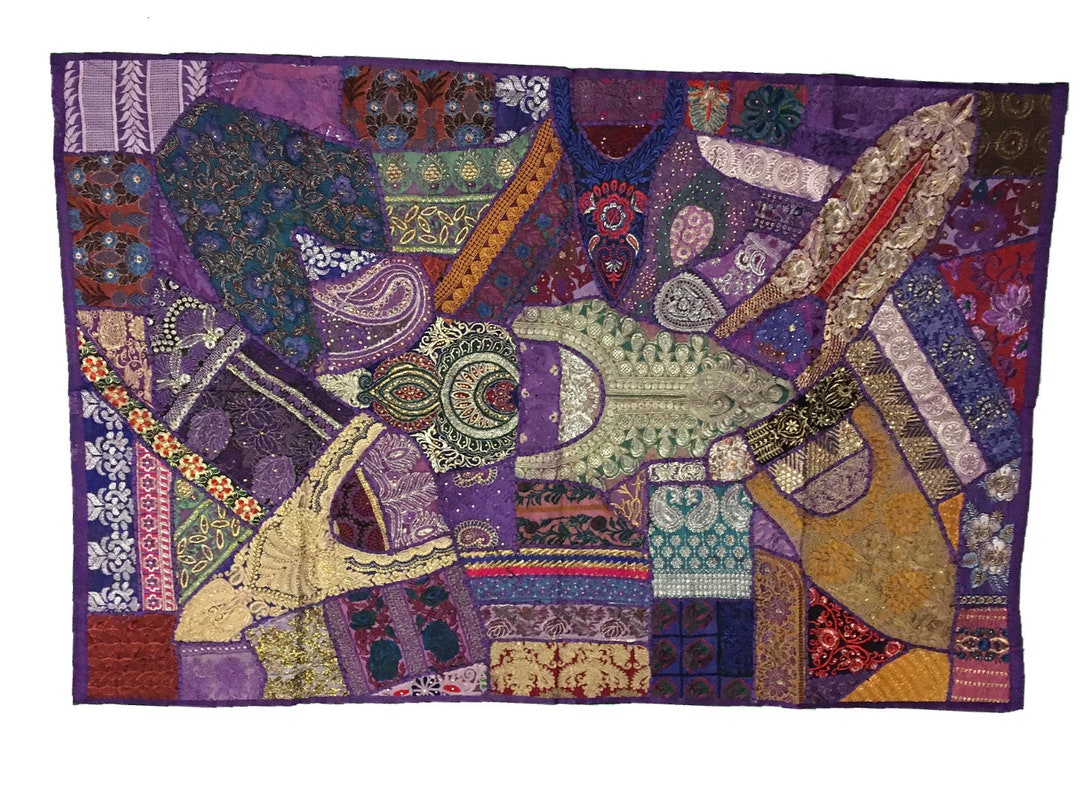 Large Ethnic Wall Hanging 100x150cm Heavy Intricate Stitching With