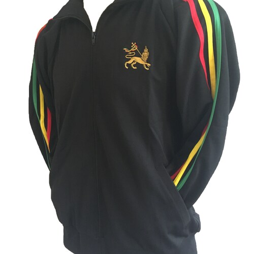 Rasta Stripe Zip up Track Jacket With 