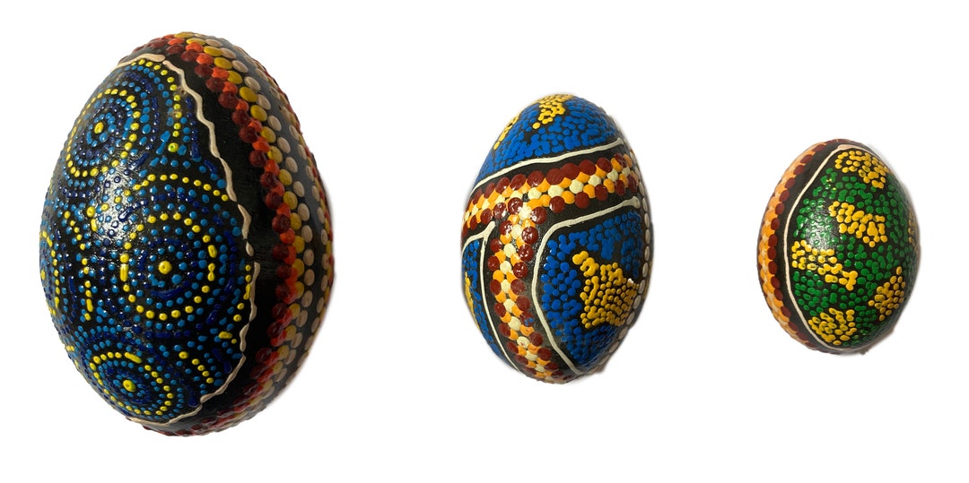 Handheld Painted Egg Rattle Instrument Filled With Beads and Seeds ...