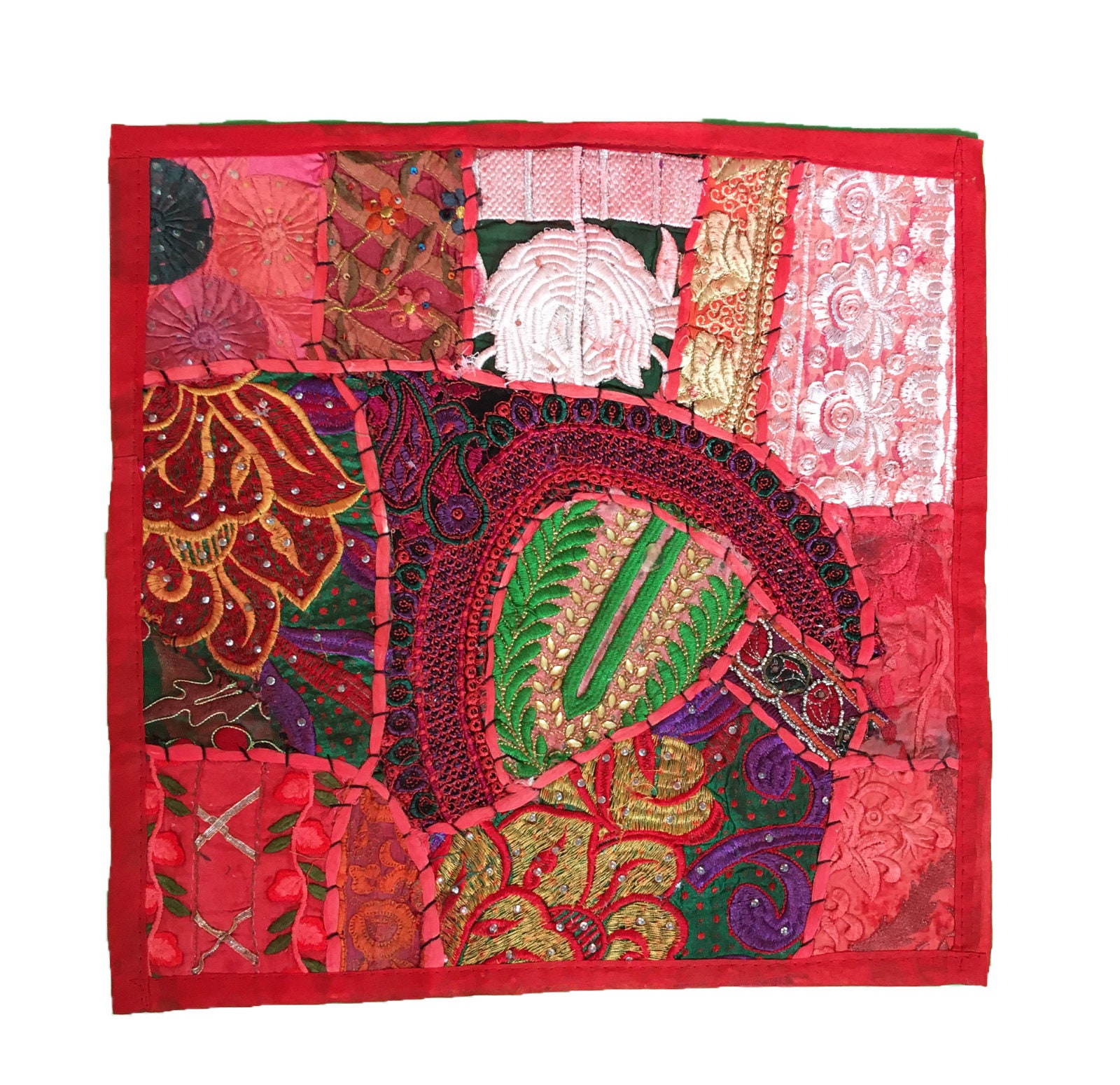 Patchwork and Hand Embroidery Detail Cushion Cover various Etsy