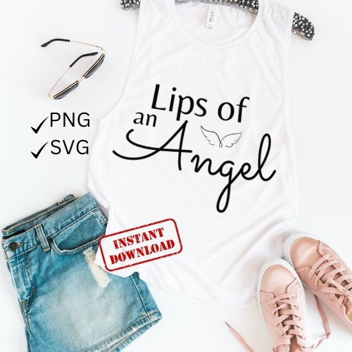 Lips of an Angel SVG Digital File, Angel SVG, Angel Lips SVG Cut File