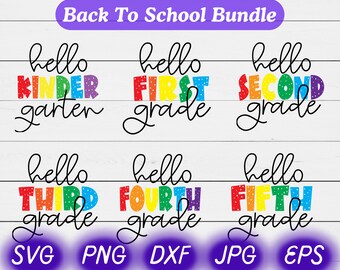 Back To School SVG Bundle, Hello School Teacher SVG, Elementary PNG, Elementary svg for tshirt, Cricut Designs, Best Seller