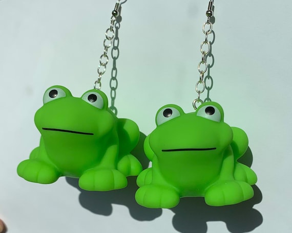 frog earrings etsy
