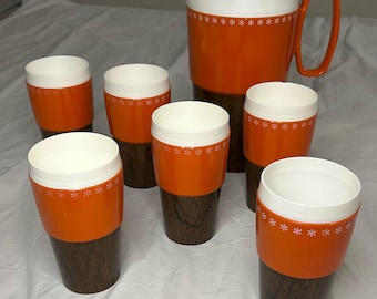 Thermal pitcher with 6 matching glasses
