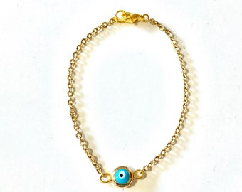 Evil eye talisman chain bracelet. Gift bag and information card included