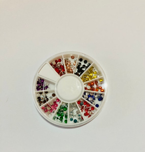 Flat Back 3mm Rhinestones Mixed Colour Wheel. 