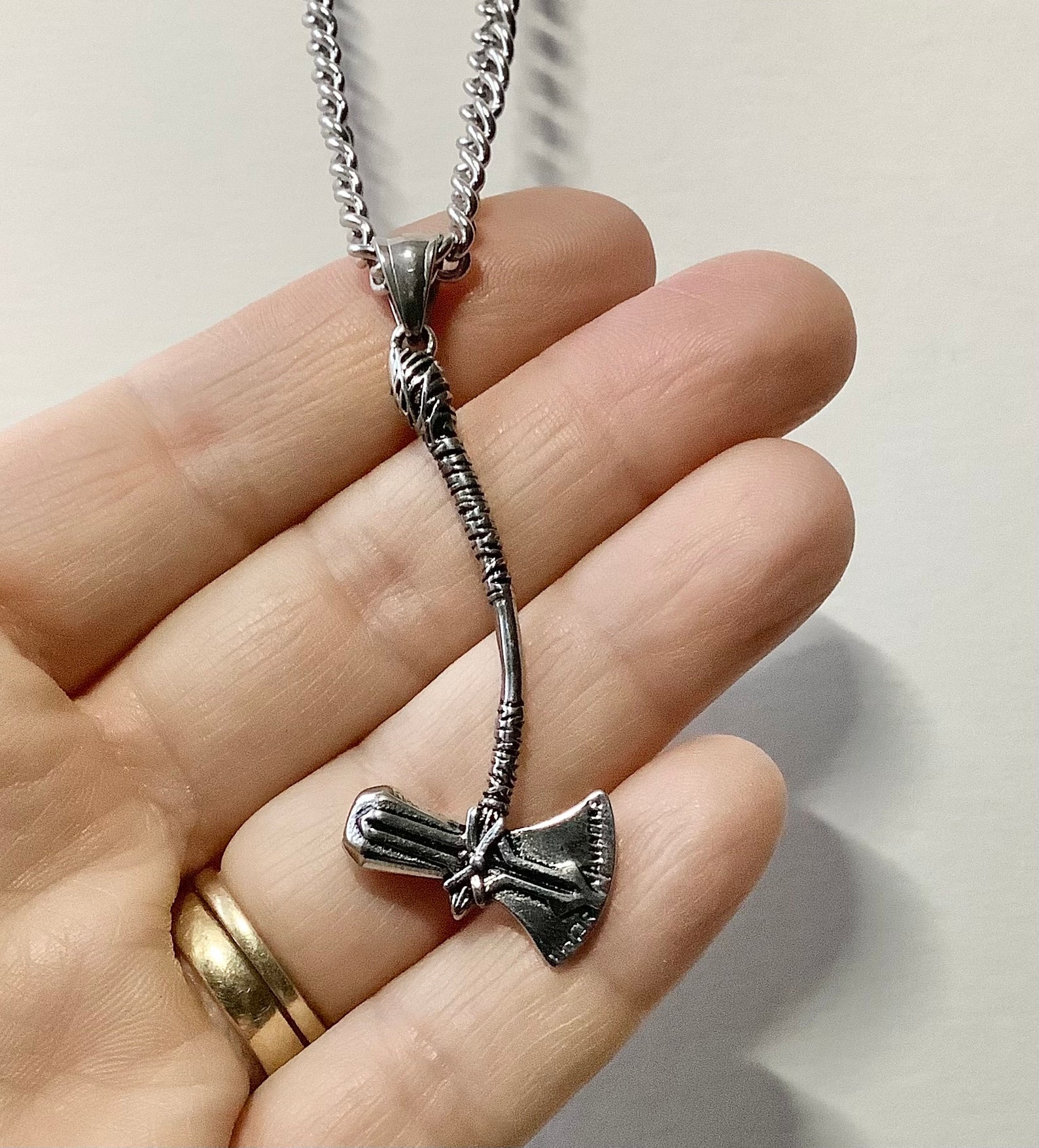 Thors axe Jarnbjorn stainless steel pendant necklace aka | Etsy