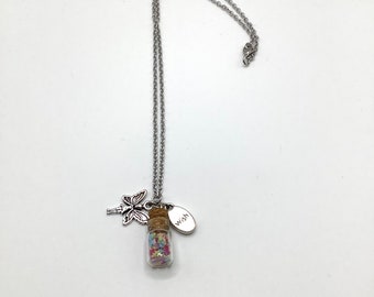 Childrens wish bottle fairy necklace with stainless steel chain Gift bag included